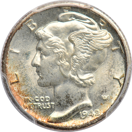 Four Gem Mercury dimes certified by PCGS