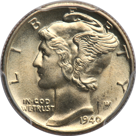 Four Gem Mercury dimes certified by PCGS