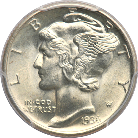 Four Gem Mercury dimes certified by PCGS