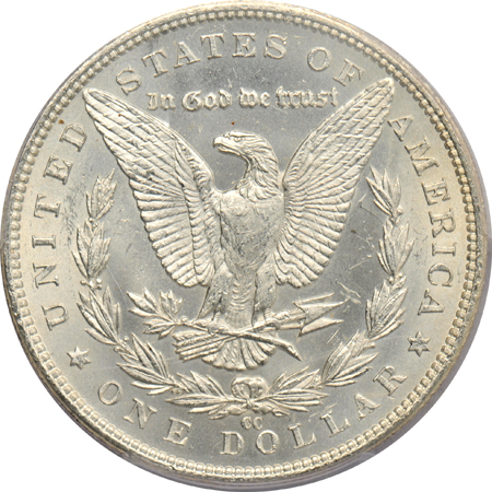 Two 1882-CC MS-63, and an 1883-CC MS-64, all PCGS