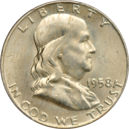 Nine Franklin half-dollars certified MS-65 by PCGS