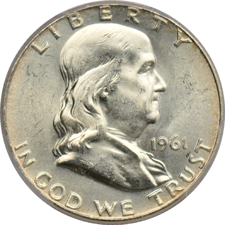 Eighteen Franklin half-dollars certified MS-64 by PCGS