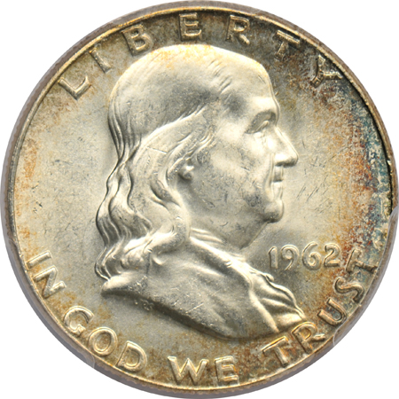 Eighteen Franklin half-dollars certified MS-64 by PCGS