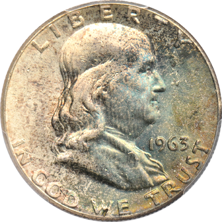 Eighteen Franklin half-dollars certified MS-64 by PCGS