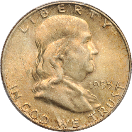 Nineteen Franklin half-dollars certified MS-64FBL by PCGS