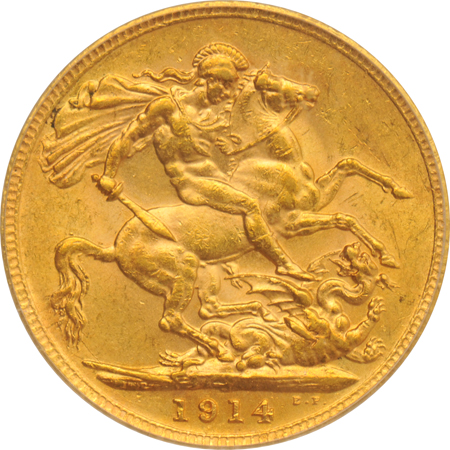 Great Britain - 1914 Sovereign - PCGS MS-62