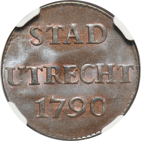Multiple - 1684 Italy Carlin, Naples NGC AU-55, and a 1790 Netherland Duit, Utrecht NGC MS-66 BN