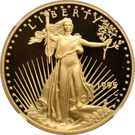 1995-W 10th Anniversary Five Coin Gold and Silver American Eagle Set, NGC