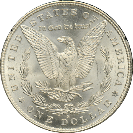 Four non-CC Morgan silver dollars in GSA holders