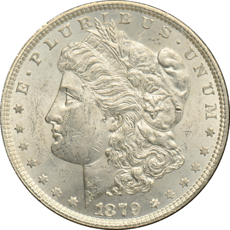 Four non-CC Morgan silver dollars in GSA holders