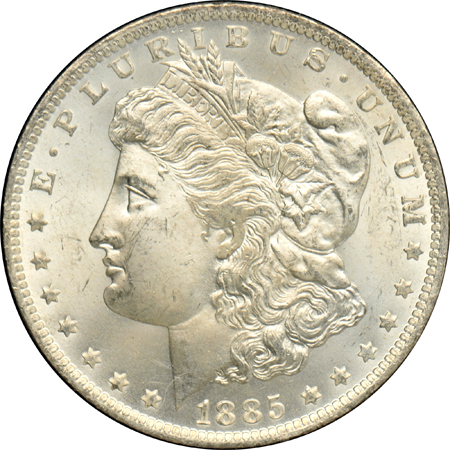 Four non-CC Morgan silver dollars in GSA holders