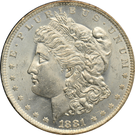 Four non-CC Morgan silver dollars in GSA holders