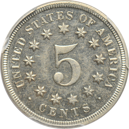 1869 Shield nickel PCGS PR-63, plus a 1908-S Indian cent PCGS MS-63BN