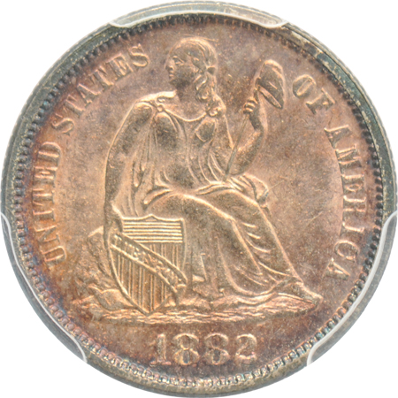 Collection of five silver type coins certified by PCGS