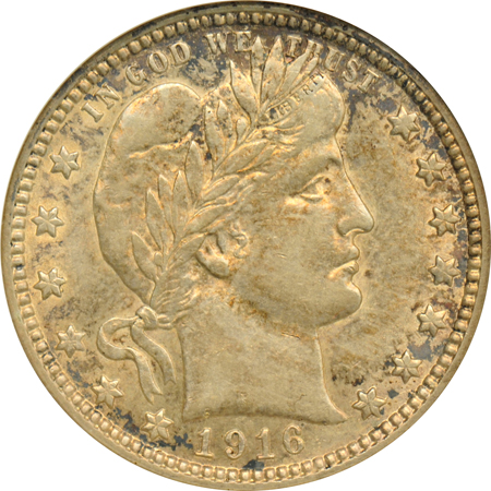 Four US quarter type coins