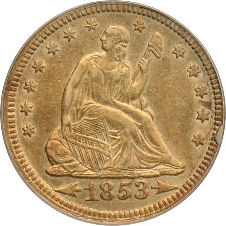 Four US quarter type coins