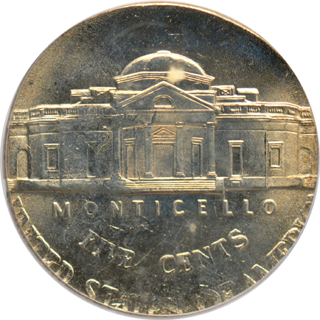 Jefferson nickel struck on a clad 10c planchet