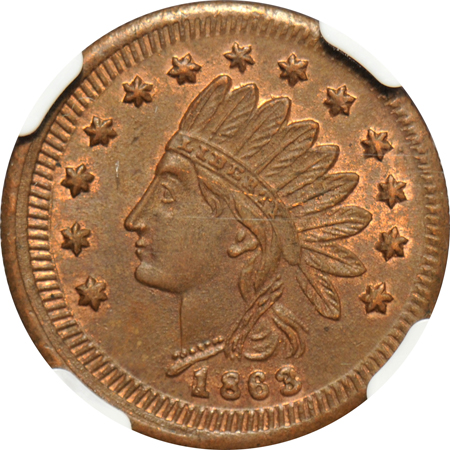 Pair of Civil War tokens, Detroit, MI, both NGC certified UNC.