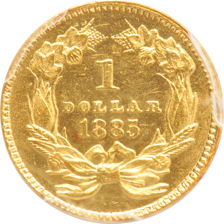 1885 PCGS UNC details/filed rims