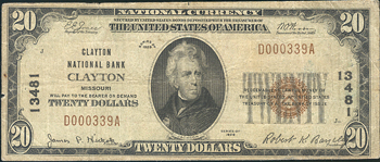 Pair of "St. Louis, MO suburb" small size National Bank Notes