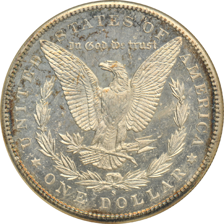 1888-O PCGS MS-63PL (green label), 1897-S ANACS MS-62 DMPL, and a 1900-S ANACS MS-62 PL