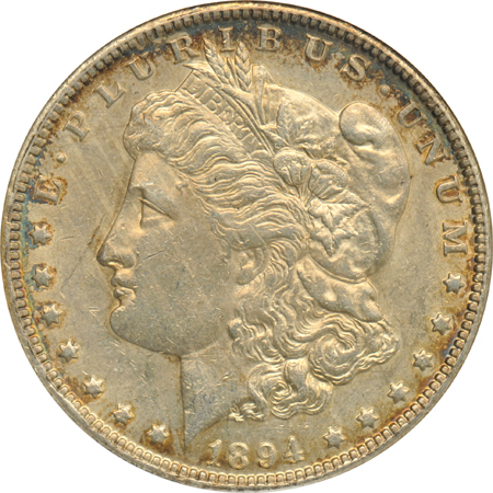 1888-O MS-65, and an 1894-O AU-58, both ANACS