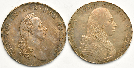 Multiple - Five Swedish and One Swiss Crown size coins