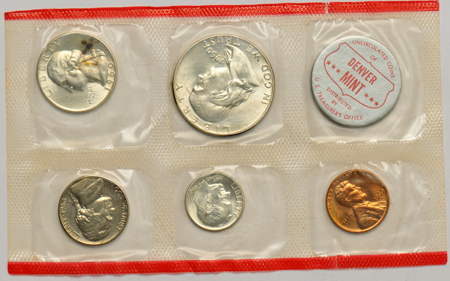 1960 Mint Set, 1960 clipped planchet half-dollar
