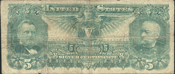 1896 $5 Educational Fr# 270 - VG