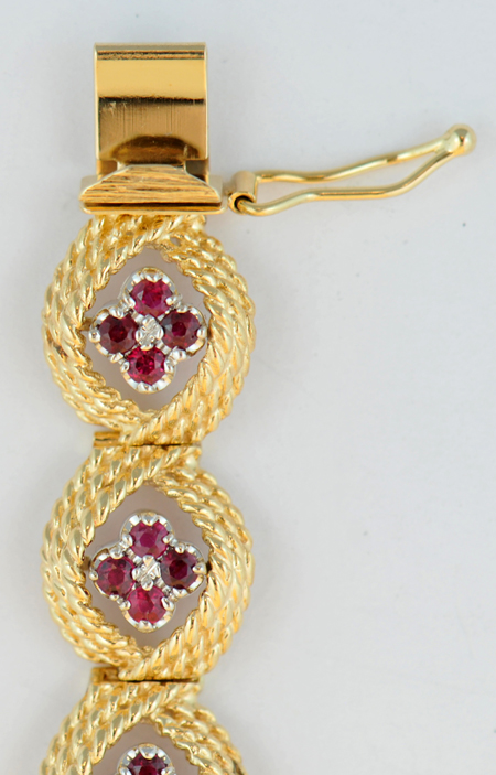 14K Yellow Gold Ruby Bracelet