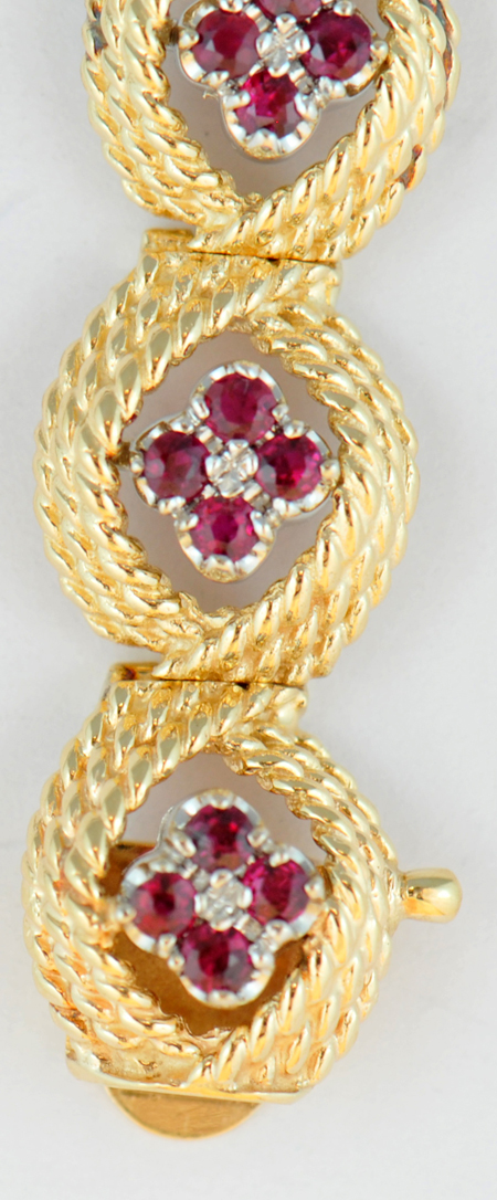 14K Yellow Gold Ruby Bracelet