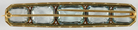 14K and Platinum Aquamarine Pin