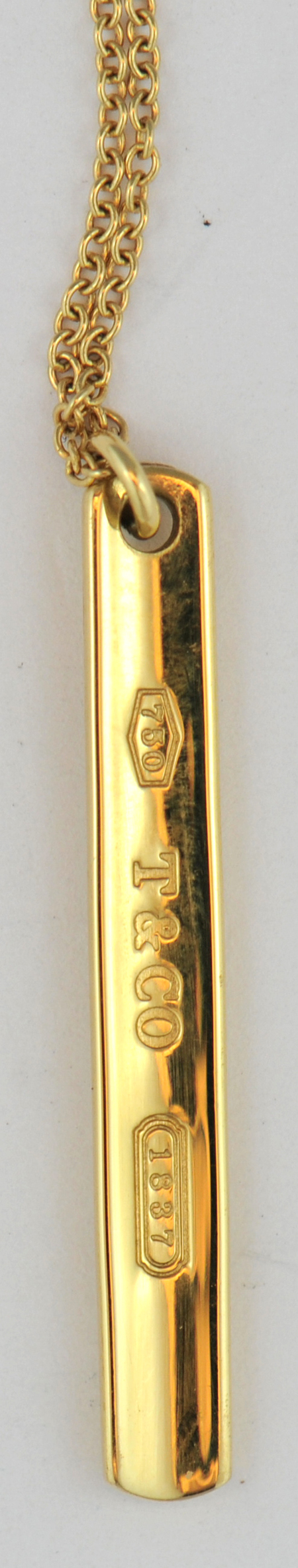 18K Tiffany and Co Bar Necklace