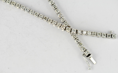 18K White Gold Riviera Necklace 