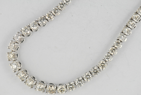 18K White Gold Riviera Necklace 