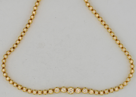 18K Yellow Gold Diamond Necklace