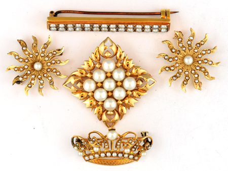 Group of Pearl Pins