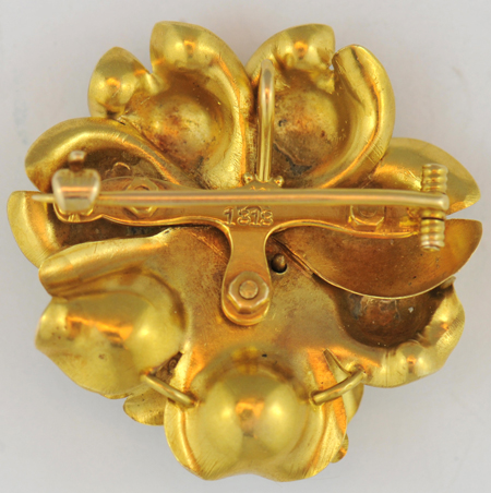 Yellow Gold Flower Pins