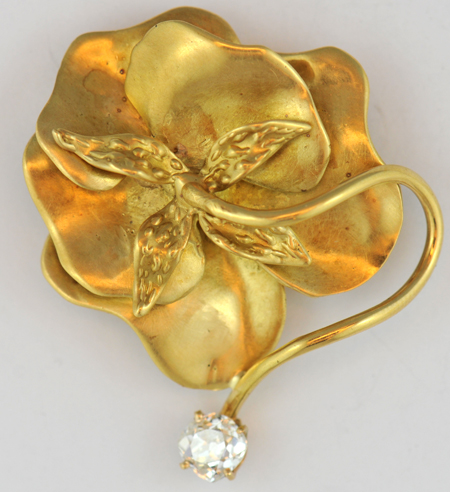 Yellow Gold Flower Pins