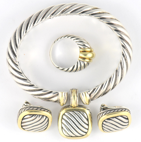David Yurman Bracelet, Ring, Pendant and Earrings