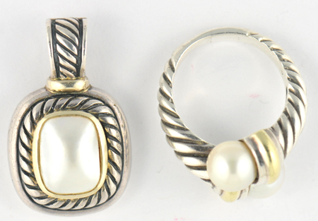 David Yurman Bracelet, Ring and Pendant 