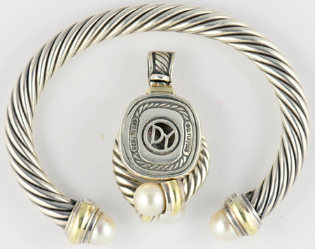 David Yurman Bracelet, Ring and Pendant 
