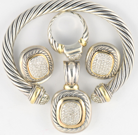 David Yurman Bracelet, Ring, Pendant and Earrings 