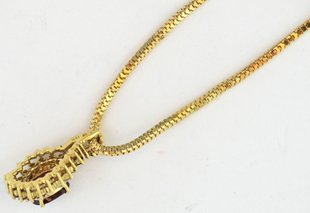 18K Yellow Gold Ruby and Diamond Necklace