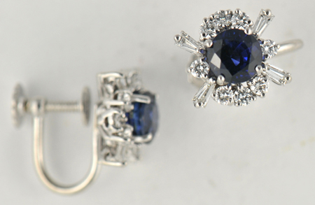 18K White Gold Diamond and Sapphire Necklace