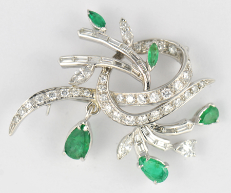 Diamond and Emerald Jewelry Set