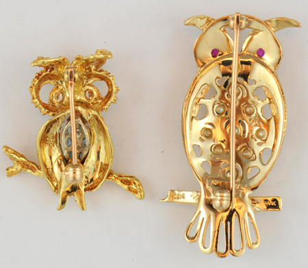 Six Yellow Gold Animal Pins