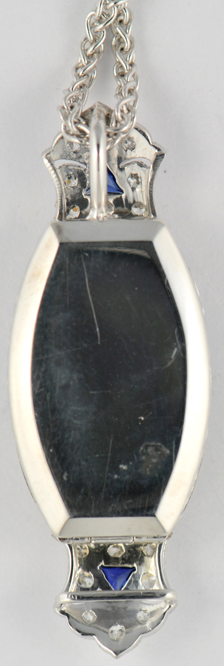 White Gold Diamond and Blue Topaz Pendant