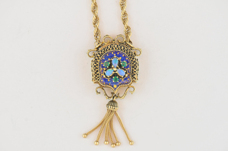 14K Ladies Watch Pendant on a Chain