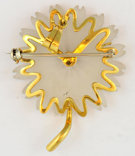 18K Yellow Gold Flower Pin